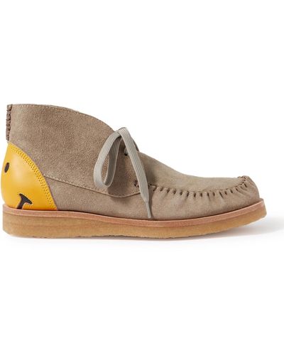 Kapital Leather-trimmed Suede Desert Boots - Multicolor