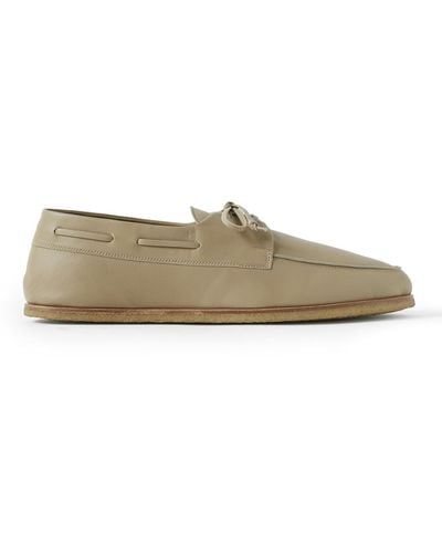 The Row Sailor Leather Loafers - Brown