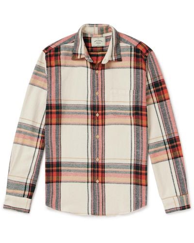 Portuguese Flannel Nords Checked Cotton-flannel Shirt - Natural