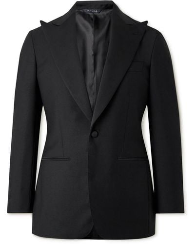 Saman Amel Grosgrain-trimmed Wool Tuxedo Jacket - Black