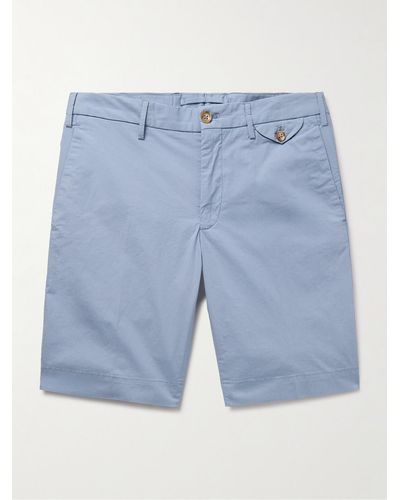 Incotex Slim-fit Stretch-cotton Poplin Bermuda Shorts - Blue