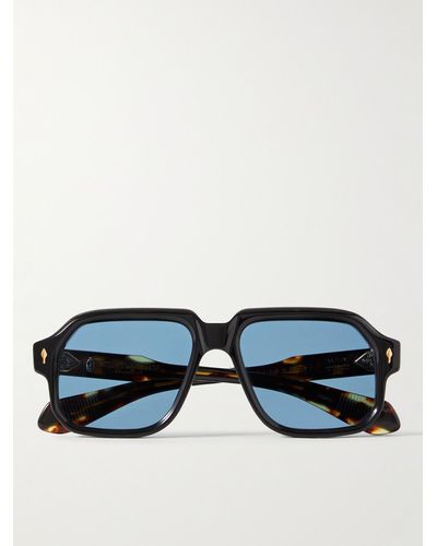 Jacques Marie Mage Challenger Square-frame Tortoiseshell Acetate Sunglasses - Blue