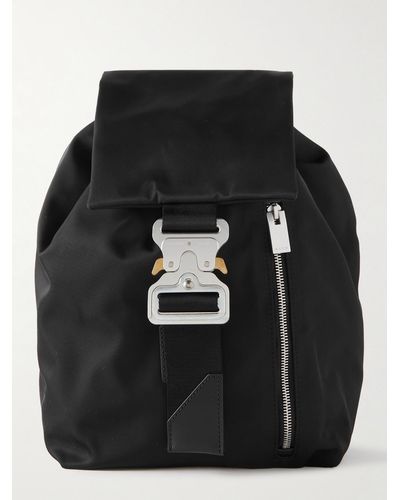 1017 ALYX 9SM Leather-trimmed Recycled Nylon Backpack - Black