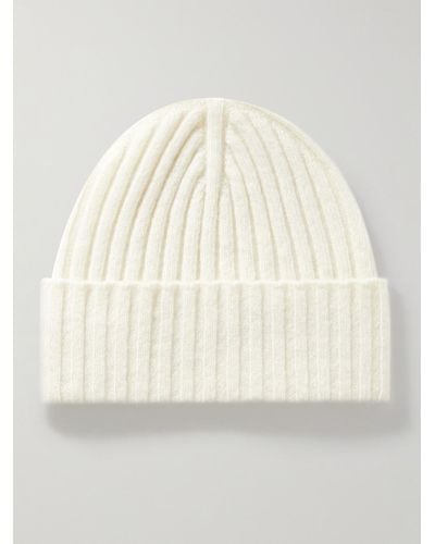 De Petrillo Ribbed Merino Wool And Cashmere-blend Beanie - Natural