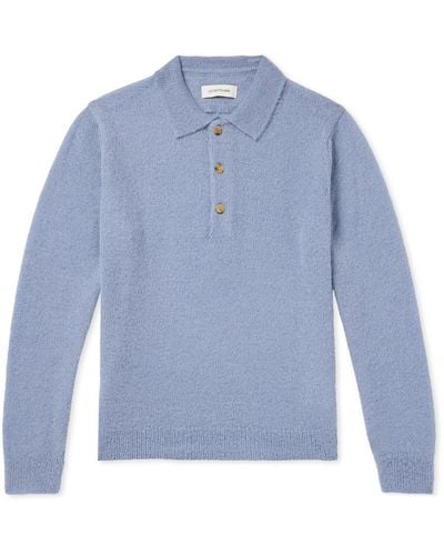 LE17SEPTEMBRE Pointelle-knit Polo Shirt - Blue