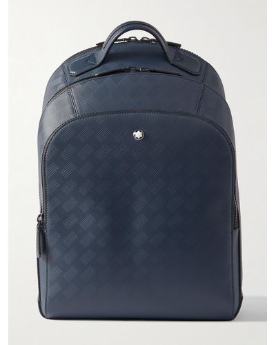 Montblanc Extreme 3.0 Logo-appliquéd Textured-leather Backpack - Blue
