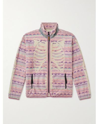 Kapital Ashland Sweatshirt aus Fleece mit Reißverschluss und Print - Pink