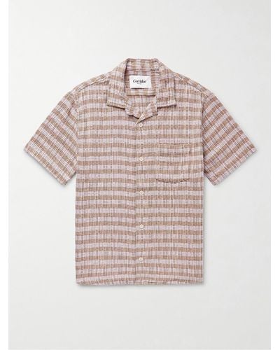 Corridor NYC Camp-collar Striped Cotton-blend Jacquard Shirt - Pink