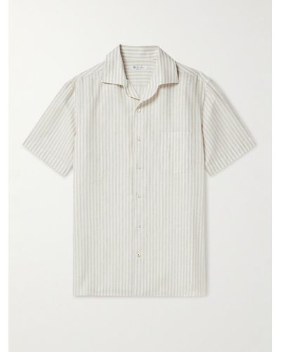 Loro Piana André Striped Linen Shirt - White