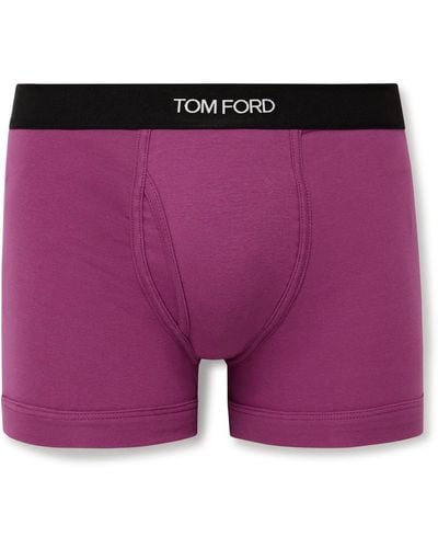 Tom Ford Stretch-cotton Boxer Briefs - Purple