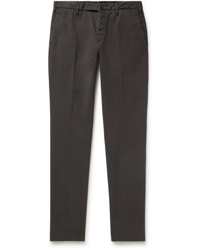 Incotex Venezia 1951 Slim-fit Straight-leg Cotton-blend Twill Pants - Gray