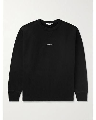 Acne Studios Stamp Logo-print Cotton-jersey Sweatshirt - Black