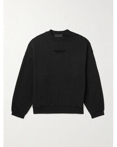 Fear Of God Sweatshirt aus Jersey aus einer Baumwollmischung mit Logoapplikation - Schwarz