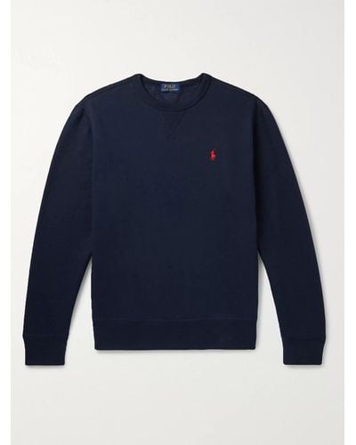 Polo Ralph Lauren Sweatshirt aus Jersey aus einer Baumwollmischung mit Logostickerei - Blau
