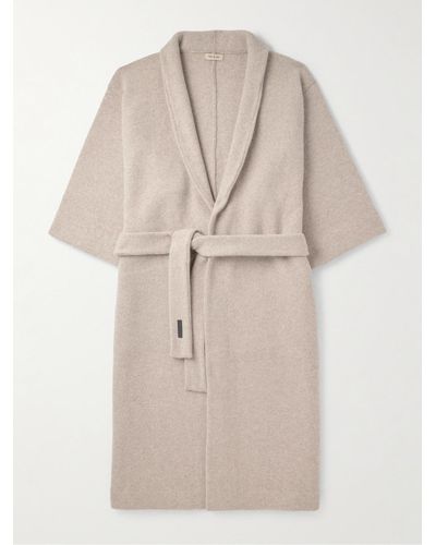 Fear Of God Shawl-collar Wool And Cashmere-blend Robe - Natural