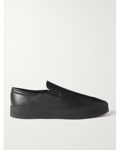The Row Dean Suede Slip-On Sneakers - Nero