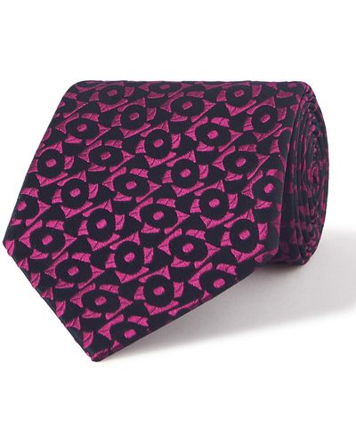Charvet 8.5cm Silk-jacquard Neck Tie - Purple