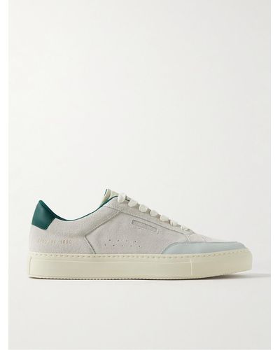 Common Projects Tennis Pro Shell And Leather-trimmed Suede Sneakers - White