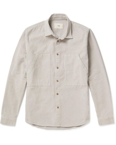 Folk Work Cotton-corduroy Shirt - White