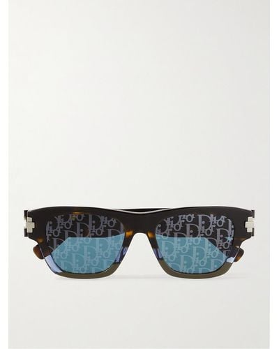 Dior DiorBlackSuit XL S2U Sonnenbrille mit eckigem Rahmen aus Azetat in Schildpattoptik - Blau