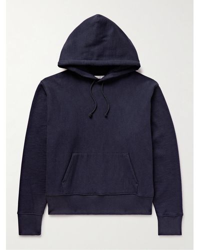 The Row Naoki Brushed Cotton-jersey Hoodie - Blue
