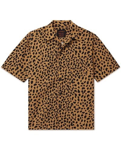 Wacko Maria Gramicci Convertible-collar Leopard-print Nylon Shirt - Brown