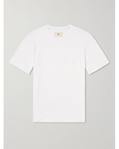 Folk T-shirt in jersey di misto cotone biologico fiammato Assembly - Bianco
