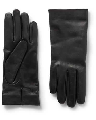 Saint Laurent Leather Gloves - Black