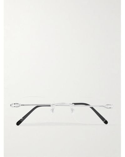 Cartier Rahmenlose Brille mit silberfarbenen Details - Natur