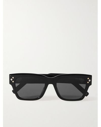 Dior CD Diamond S2I Sonnenbrille mit D-Rahmen aus Azetat und silberfarbenen Details - Schwarz