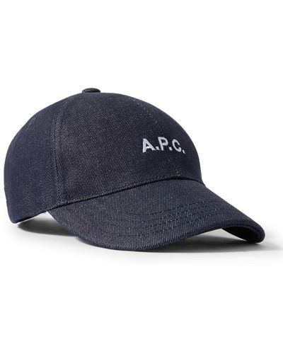 A.P.C. Charlie Logo-embroidered Denim Baseball Cap - Blue