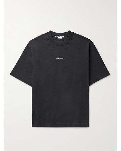 Acne Studios T-shirt in jersey di cotone con logo Extorr - Nero