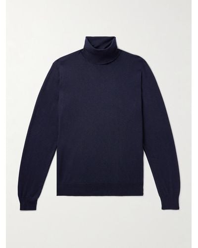 Ralph Lauren Purple Label Slim-fit Cashmere Rollneck Sweater - Blue