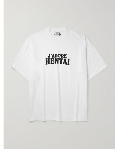 Vetements T-Shirt aus Baumwoll-Jersey mit Print - Weiß