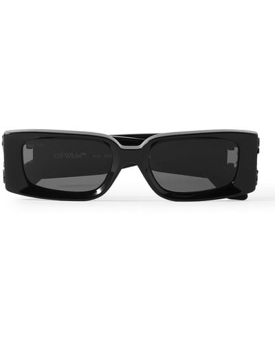 Off-White c/o Virgil Abloh Roma Logo-embellished Rectangular-frame Acetate Sunglasses - Black