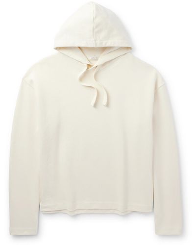 Lemaire Cotton And Linen-blend Hoodie - White