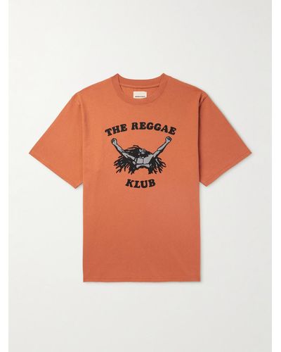 Nicholas Daley T-shirt in jersey di cotone con stampa The Reggae Klub - Arancione