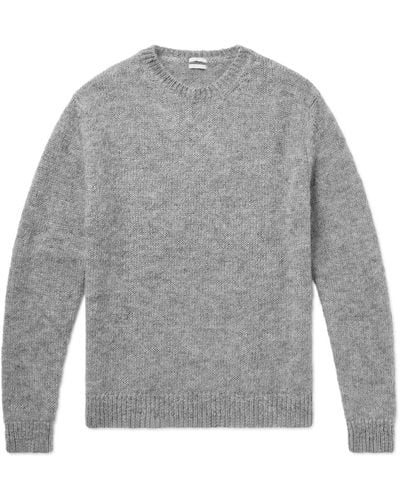 Massimo Alba Alder Brushed Mohair And Silk-blend Sweater - Gray