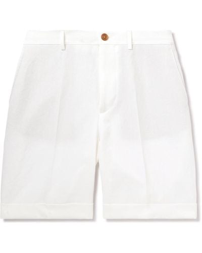 Brunello Cucinelli Straight-leg Linen Bermuda Shorts - White