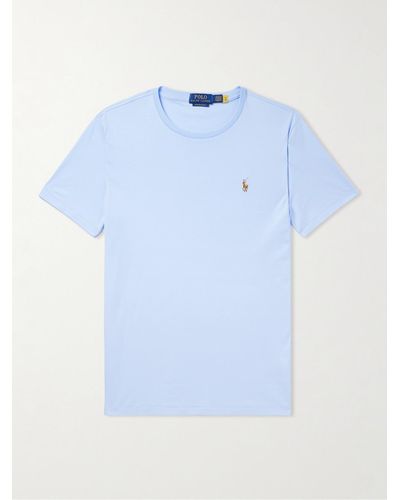 Polo Ralph Lauren T-Shirt aus Baumwoll-Jersey mit Logostickerei - Blau