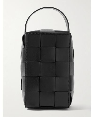 Bottega Veneta Intrecciato Leather Wash Bag - Black