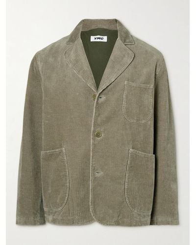 YMC Scuttlers Cotton And Linen-blend Corduroy Blazer - Green