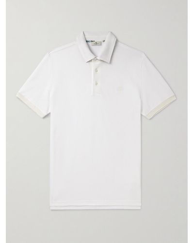 Etro Logo-embroidered Cotton-piqué Polo Shirt - White