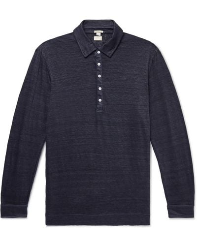 Massimo Alba Raya Slim-fit Linen Polo Shirt - Blue