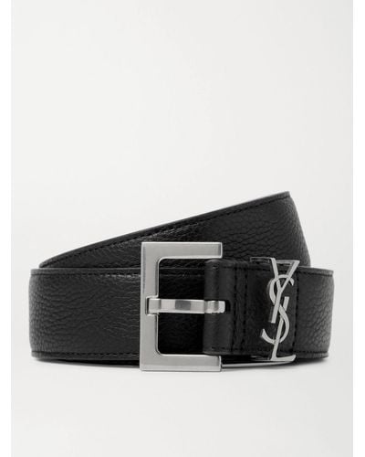 Saint Laurent 3cm Full-grain Leather Belt - Black