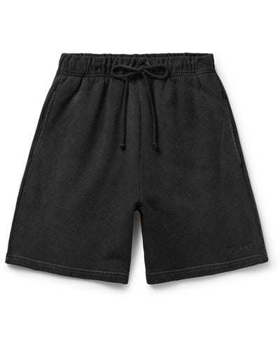 CHERRY LA Baja Straight-leg Logo-embroidered Cotton-jersey Drawstring Shorts - Black