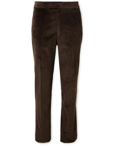 Kingsman Tapered Cotton-corduroy Suit Pants - Brown
