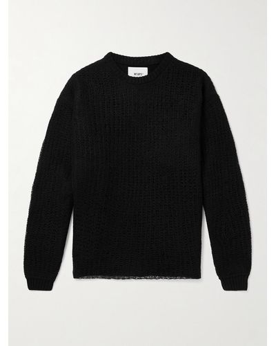 WTAPS Layered Intarsia-knit Sweater - Black