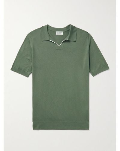 John Smedley Sea Island Cotton Polo Shirt - Green