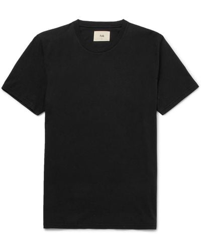 Folk Assembly Cotton-jersey T-shirt - Black